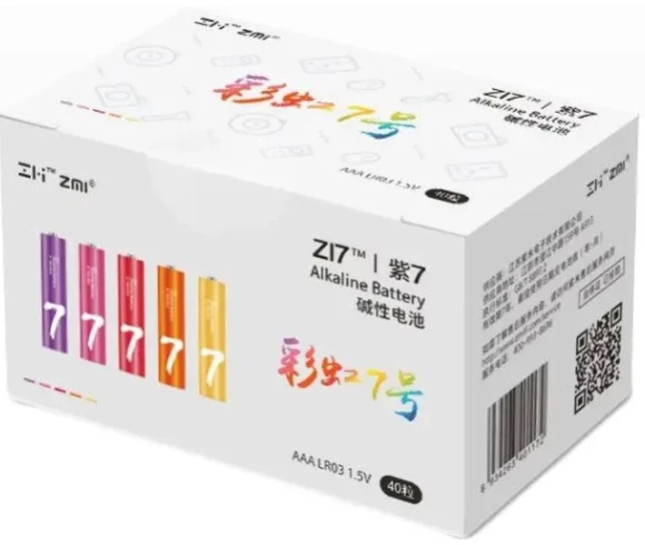 Фото - батарейку и аккумулятор Батарейка ZMI Rainbow AAA Alkaline (AA740) 40шт/бл