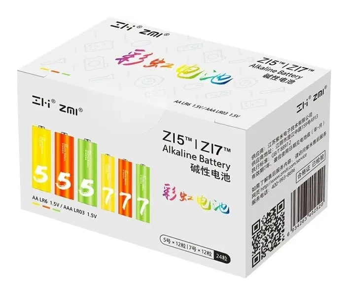 Фото - батарейку и аккумулятор Батарейка ZMI Rainbow AA/AAA Alkaline (LR24) 24шт/бл