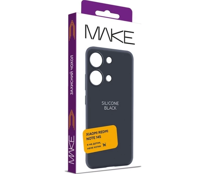 Фото - чехол для смартфона Чехол MAKE Silicone Black (MCL-XRN14SBK) для Xiaomi Redmi Note 14S