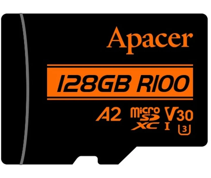 Фото - карту памяти Карта памяти Apacer microSDXC UHS-I U3 128GB V30 A2 +SD адаптер (AP128GMCSX10U8-R)