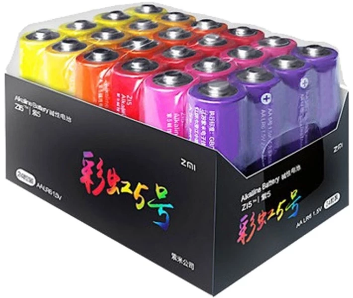 Фото - батарейку и аккумулятор Батарейка ZMI Rainbow AA Alkaline (AA524) 24шт/бл