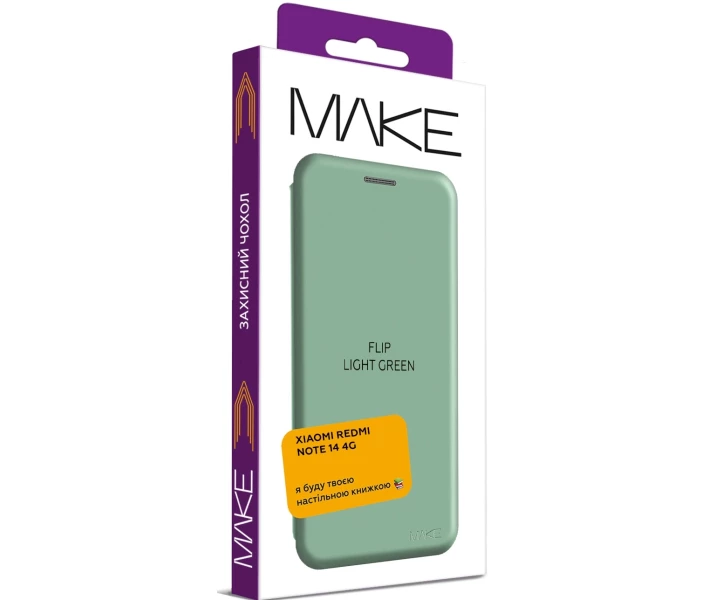 Фото - чехол для смартфона Чехол MAKE Flip Light Green (MCP-XRN144GLG) для Xiaomi Redmi Note 14 4G