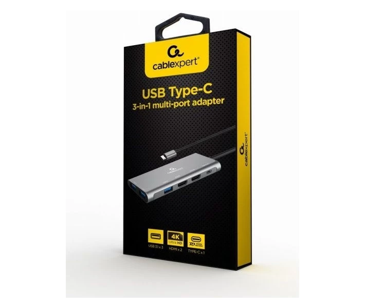 Фото - кардридер Док-станция Cablexpert USB-C Grey (A-CM-COMBO3-03)