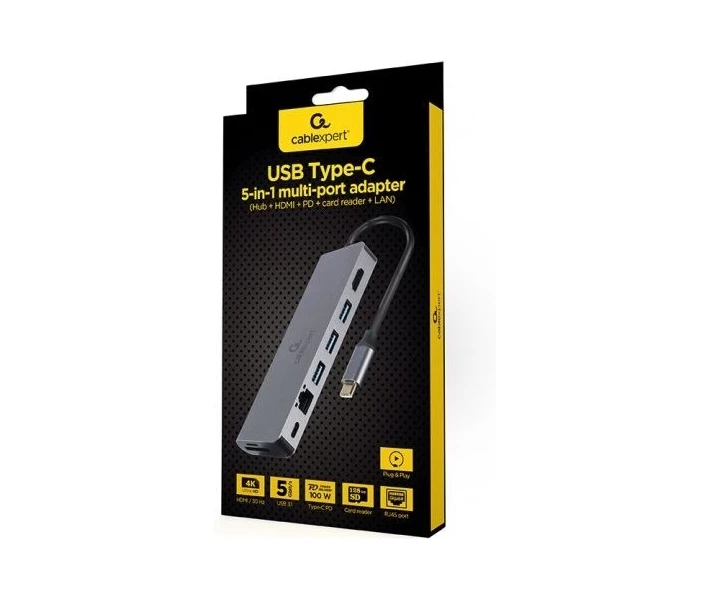 Фото - кардридер Док-станция Cablexpert USB-C Grey (A-CM-COMBO5-05) 