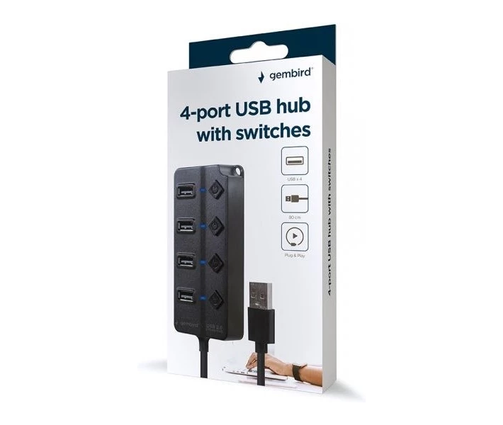 Фото - кардридер Концентратор USB2.0 Gembird UHB-U2P4P-01