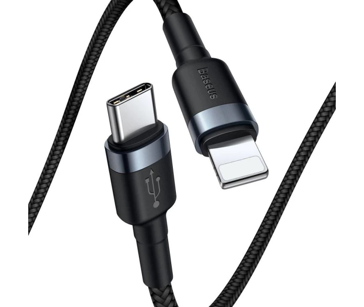 Фото - адаптер и кабель Кабель Baseus Type-C/Lightning PD 20W 1m(CATLKLF-G1)серо/чер