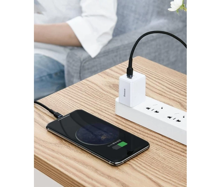 Фото - адаптер и кабель Кабель Baseus Type-C/Lightning PD 20W 1m(CATLKLF-G1)серо/чер