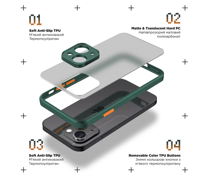 Фото - чехол для смартфона Чехол ArmorStandart Frosted Matte Dark Green (ARM68552) для Xiaomi Redmi 12 4G