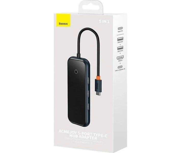 Фото - кардридер USB-хаб Baseus AcmeJoy 5-Port Type-C Dark Gray (WKJZ010213)