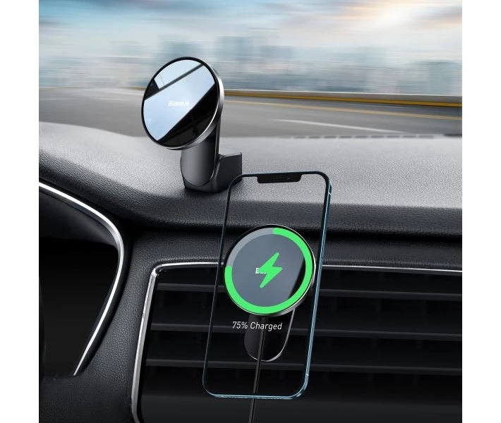 Фото - автомобильный держатель Автодержатель Baseus Big Energy Car Mount Wireless Charger (WXJN-01) черный