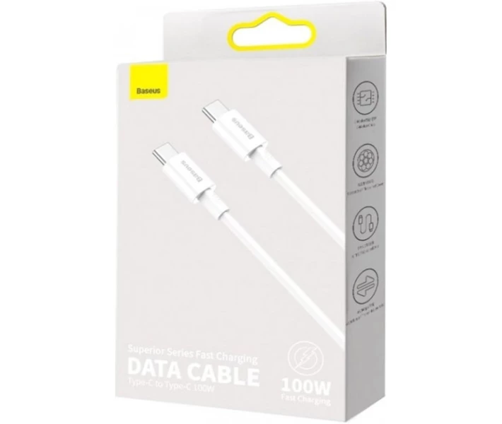 Фото - адаптер и кабель Кабель Baseus Type-C/Type-C 100W 1m (CATYS-B02)белый