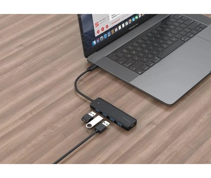 Фото - кардридер Хаб Gembird UHB-CM-U3P4P-01, 4 порта USB 3.1, USB-C, USB-C PD