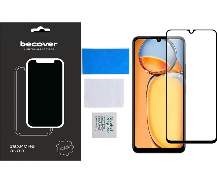 Фото - защитное стекло для смартфона Защитное стекло BeCover черное(710491)для Xiaomi Redmi 13C/Poco C65