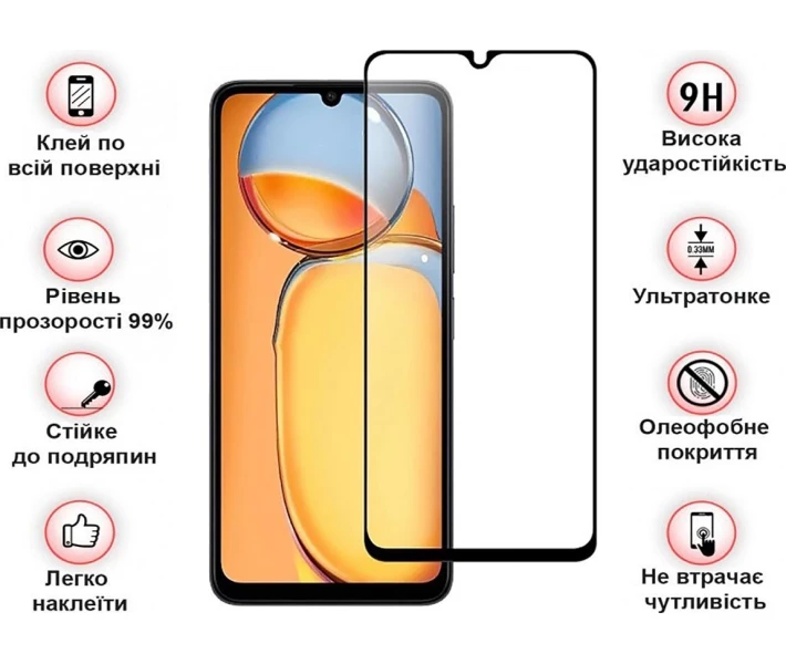 Фото - защитное стекло для смартфона Защитное стекло BeCover черное(710491)для Xiaomi Redmi 13C/Poco C65