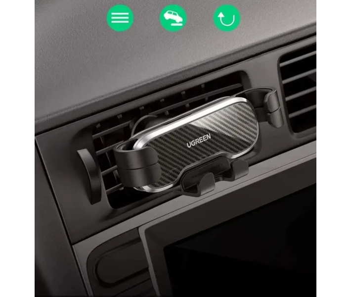 Фото - автомобильный держатель Автодержатель UGREEN LP228 Gravity Phone Holder for Car with Hook  (80539) черный