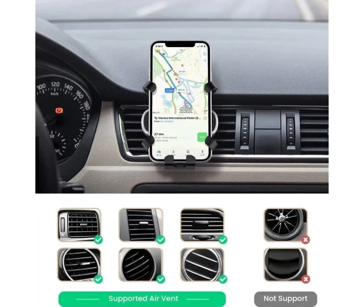 Фото - автомобильный держатель Автодержатель UGREEN LP228 Gravity Phone Holder for Car with Hook  (80539) черный