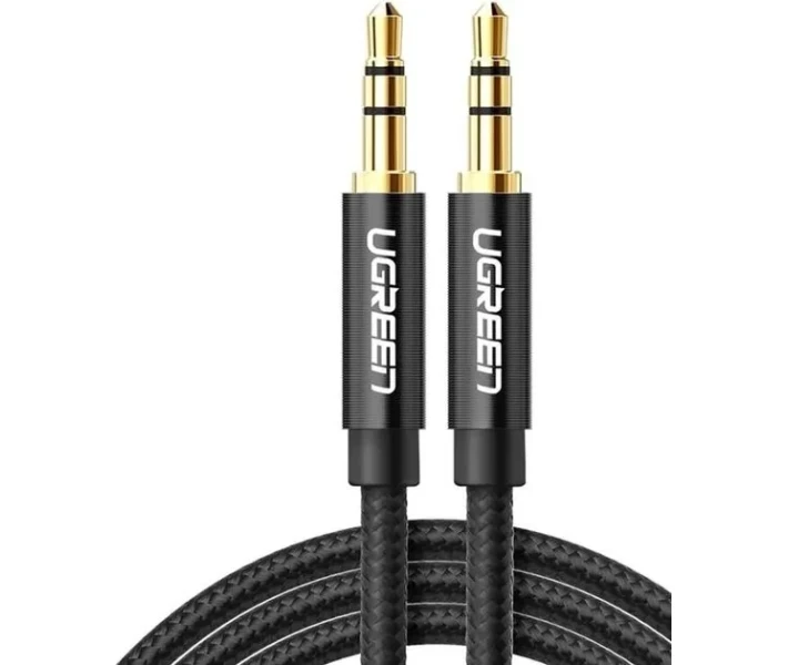 Фото - адаптер и кабель Кабель UGREEN AV112 AUX 3.5mm Male To Male Round Cable (50361) черн.