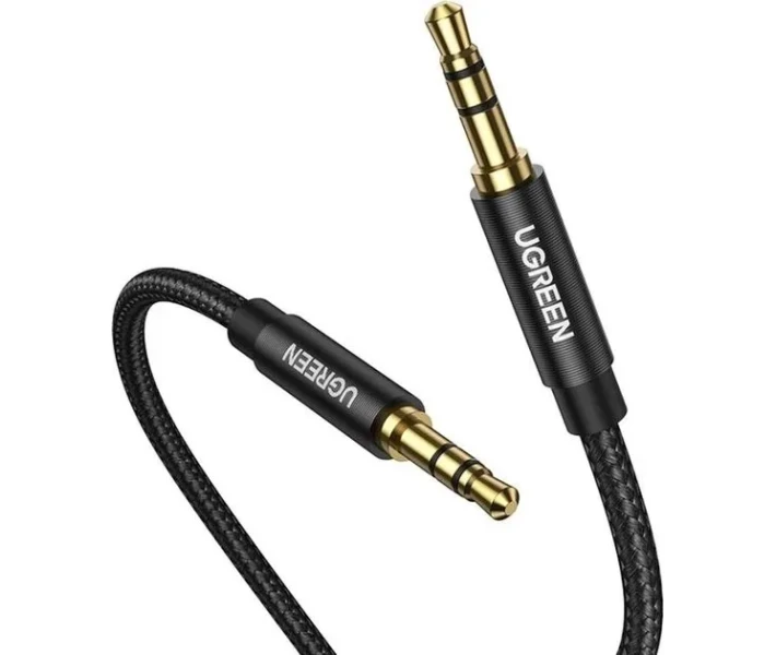 Фото - адаптер и кабель Кабель UGREEN AV112 AUX 3.5mm Male To Male Round Cable (50361) черн.