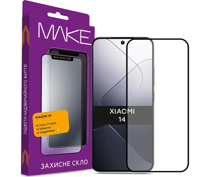 Фото - защитное стекло для смартфона Защитное стекло MAKE черное для Xiaomi 14