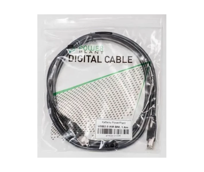 Фото - адаптер и кабель Кабель PowerPlant USB 2.0 AM – BM, 1.8м KD00AS1220