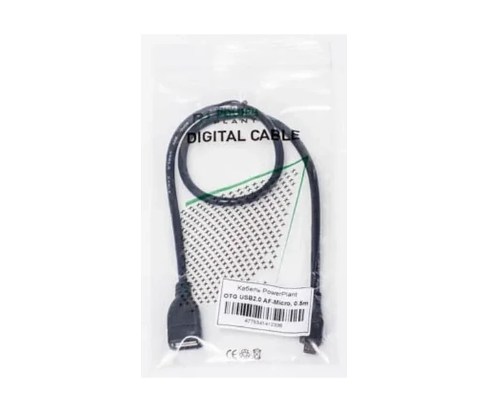 Фото - адаптер и кабель Кабель PowerPlant OTG USB 2.0 AF - Micro, 0.5м KD00AS1233