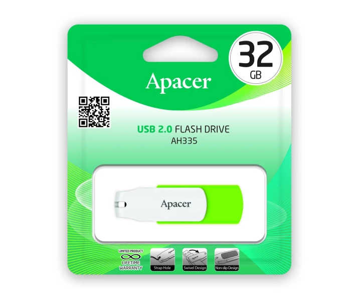 Фото - флешку Флеш-память USB Apacer AH335 32GB Green (AP32GAH335G-1)