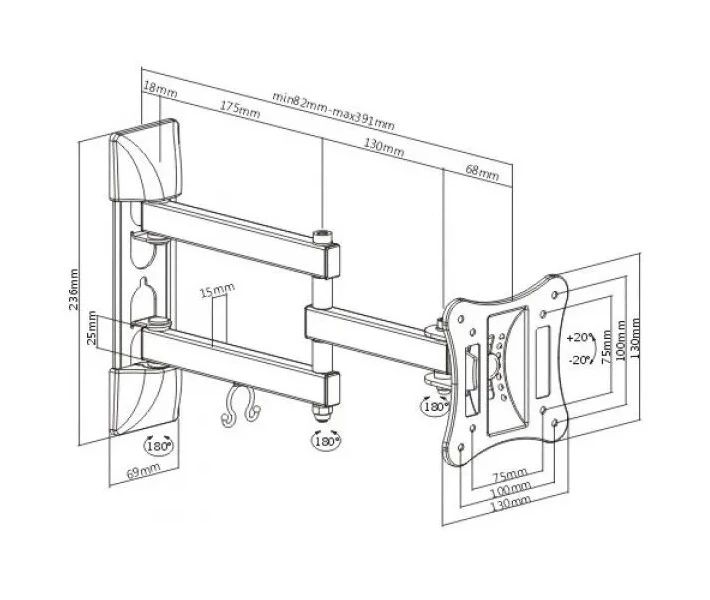 Фото - кронштейн для телевизора Крепление iTech LCD33B WHITE