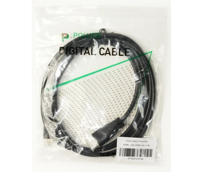 Фото - адаптер и кабель Кабель PowerPlant HDMI - mini HDMI, 2м, позолоченные коннекторы, 1.4V