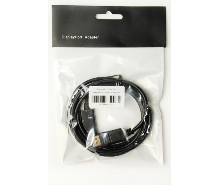 Фото - адаптер и кабель Кабель PowerPlant HDMI - DisplayPort, 1.8м, позолоченные коннекторы, 1.4V