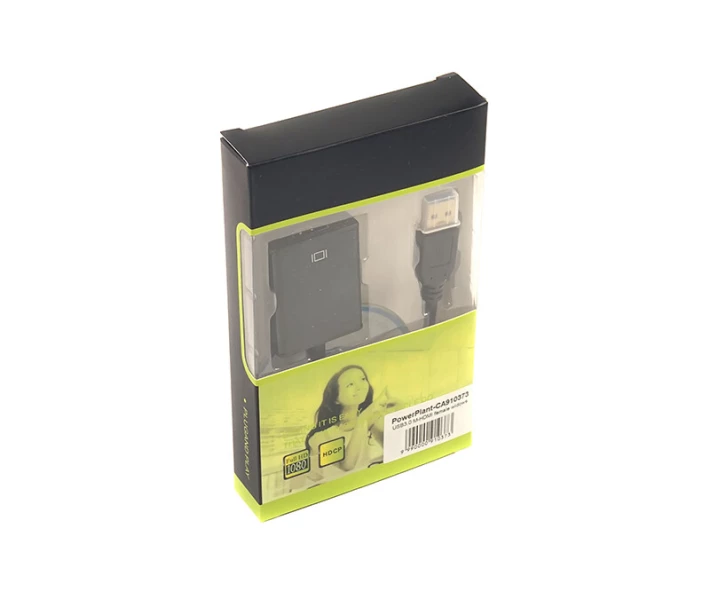 Фото - адаптер и кабель  -переходник PowerPlant HDMI female - USB 3.0 M