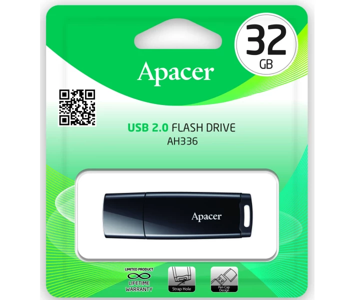 Фото - флешку Флеш-память USB Apacer AH336 32GB Black (AP32GAH336B-1)