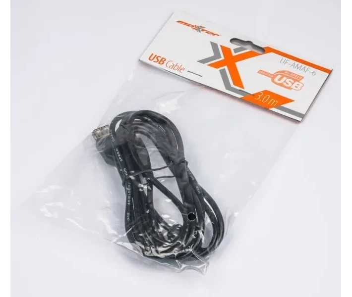 Фото - адаптер и кабель Кабель-удлинитель Maxxter USB2.0 AM/AF 3м. (U-AMAF-10)