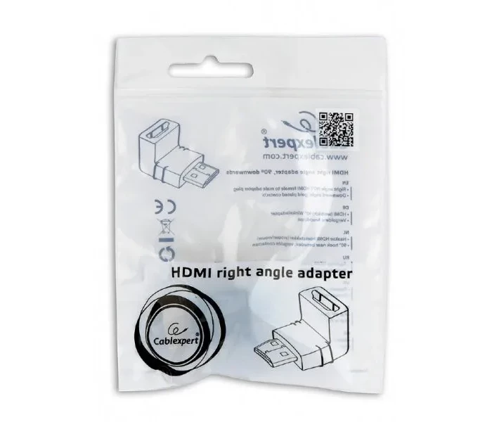 Фото - адаптер и кабель Переходник Cablexpert Угловой HDMI соединитель, 90 градусов (A-HDMI90-FML)