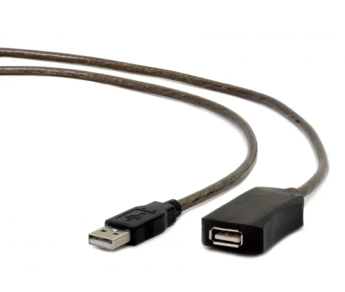 Фото - адаптер и кабель Удлинитель Cablexpert USB2.0, активный, 5 м, черный (UAE-01-5M)