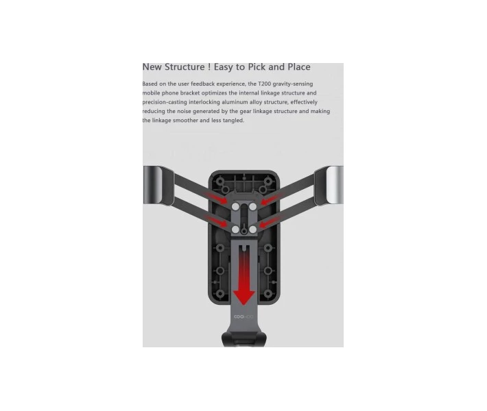 Фото - автомобильный держатель Автомобильный держатель Xiaomi COOWOO phone holder T200 (grey)