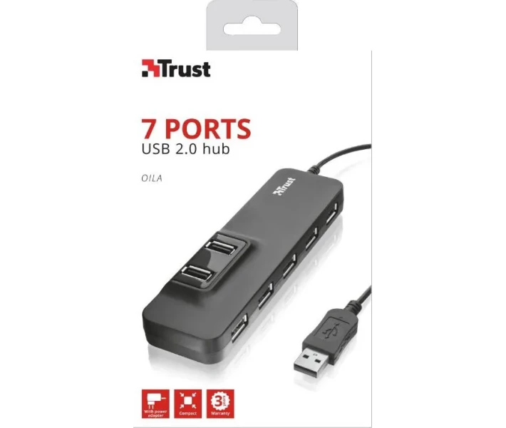 Фото - кардридер USB2.0 Trust Oila (7 ports) (20576)
