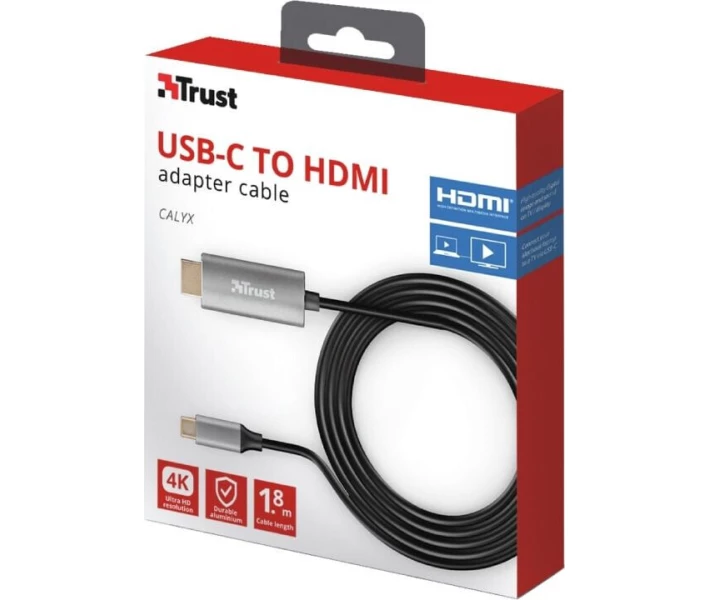 Фото - адаптер и кабель адаптер USB Type C - HDMI Trust Calyx 1.8м Black (23332)