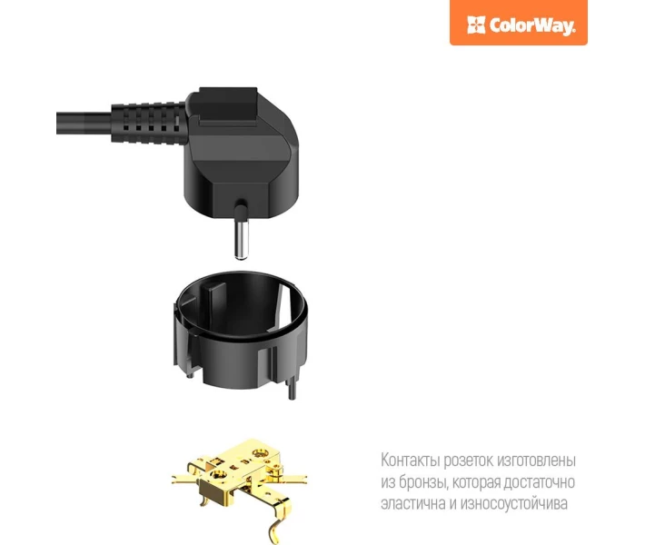 Фото - сетевой фильтр Сетевой фильтр ColorWay 6 розеток/4USB Black (CW-CHE64B) 2m