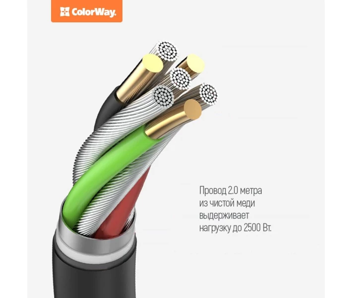 Фото - сетевой фильтр Сетевой фильтр ColorWay 6 розеток/4USB Black (CW-CHE64B) 2m