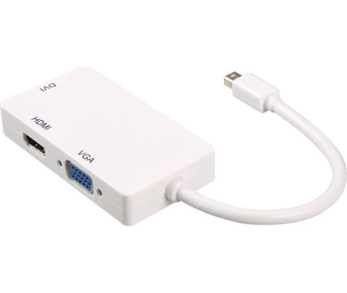 Фото - адаптер и кабель Кабель PowerPlant mini DisplayPort (Thunderbolt) - HDMI, DVI, VGA (3 в 1) CA910946