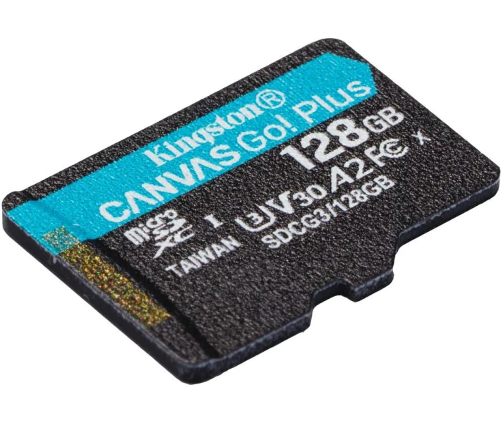 Фото - карту памяти Карта памяти Kingston MicroSDXC 128GB Canvas Go! Plus Class 10 UHS-I U3 V30 A2 + SD-адаптер (SDCG3/128GB)