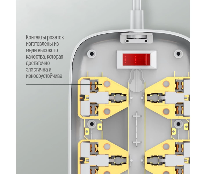 Фото - сетевой фильтр Сетевой фильтр ColorWay 4 розетки/4USB 1.8м (1QC3.0 + 3 AUTO ID) (CW-CHU44QW) White