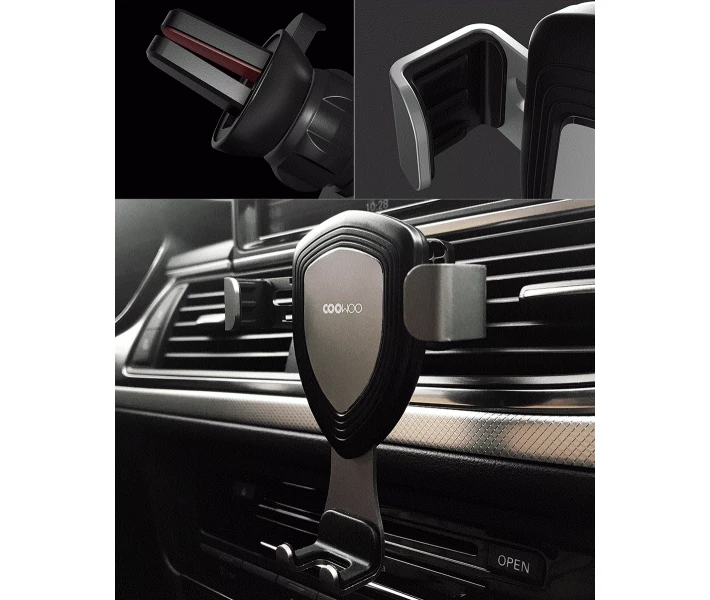 Фото - автомобильный держатель Автомобильный держатель Xiaomi COOWOO Gravity induction car phone holder T100 Silver 