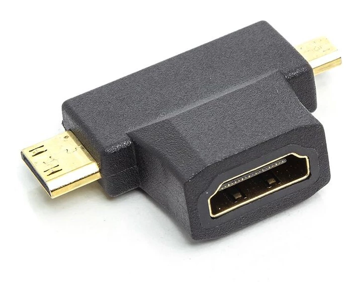 Фото - адаптер и кабель Кабель PowerPlant HDMI (F) - mini HDMI (M) / micro HDMI (M) (CA912056)