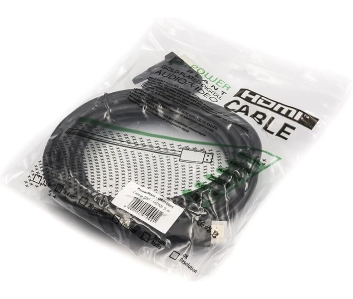 Фото - адаптер и кабель Кабель PowerPlant HDMI - DVI, 3м (CA910991)