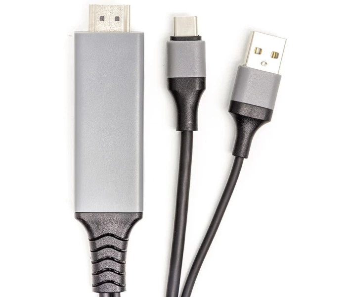 Фото - адаптер и кабель Кабель PowerPlant HDMI (M) - USB (AM) / Type-C (M), 1 м (CA912025)