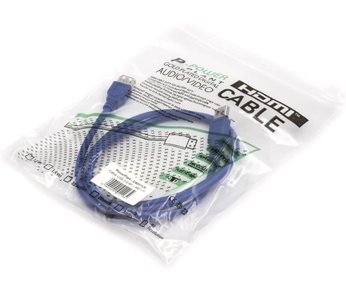 Фото - адаптер и кабель Кабель PowerPlant USB 3.0 AF – AM, 1 м (CA911134)
