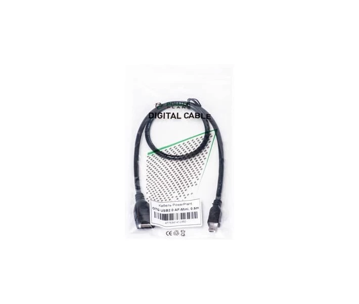 Фото - адаптер и кабель Кабель PowerPlant OTG USB 2.0 AF - Mini, 0.5м (KD00AS1235)