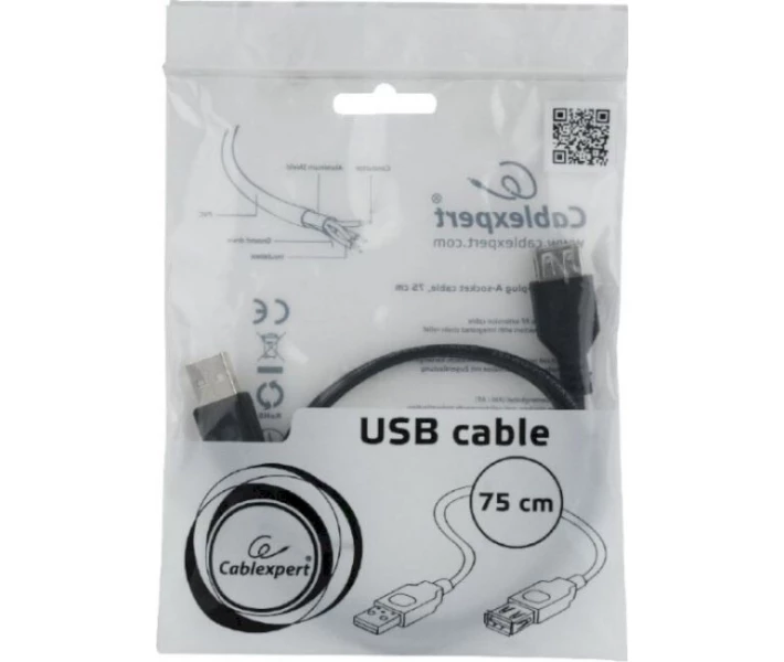 Фото - адаптер и кабель Кабель Cablexpert USB2.0, A-папа/А-мама, 75 cм (CC-USB2-AMAF-75CM/300)