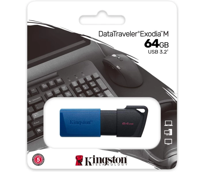 Фото - флешку Флэш-память USB Kingston DT Exodia M 64GB Black + Blue USB 3.2 (DTXM/64GB)